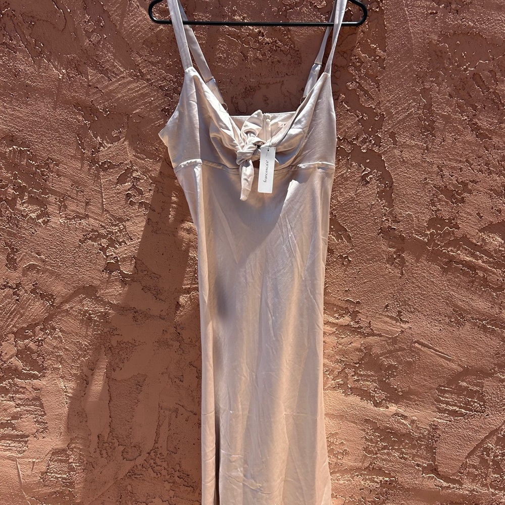 Francesca's Collections Cream Satin Slip